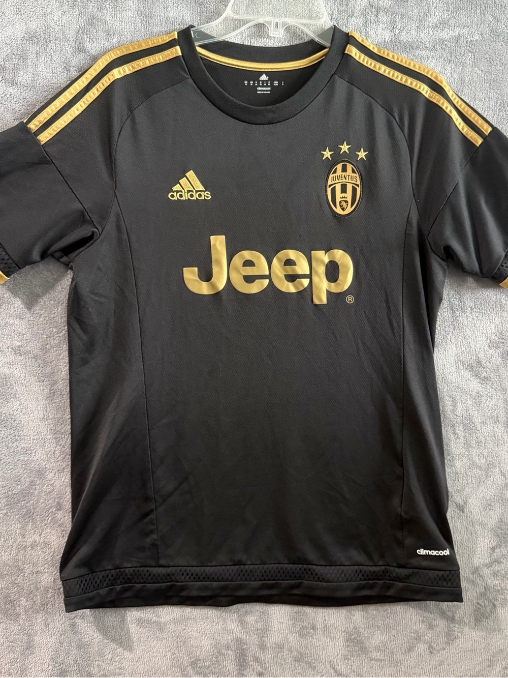 Adidas Juventus 2015 2016 Third Football Shirt Jeep Black Gold Men’s Medium